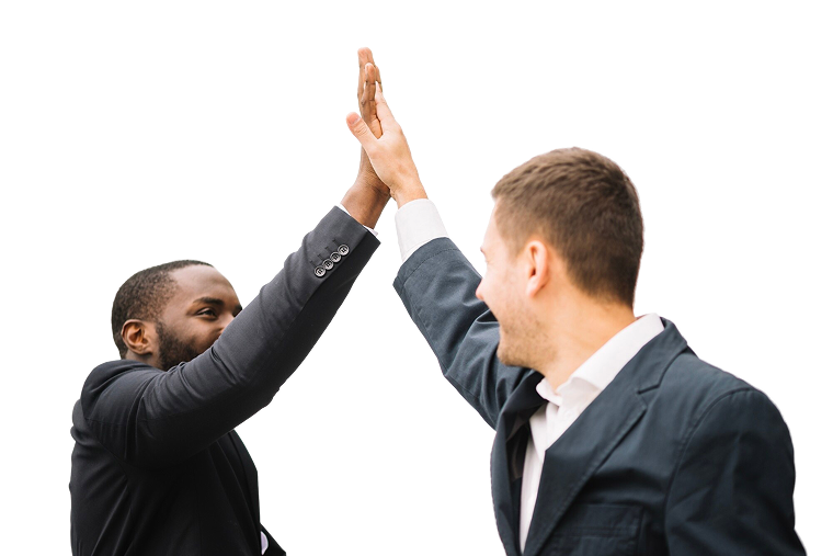 Ruach colleagues giving each other a high five